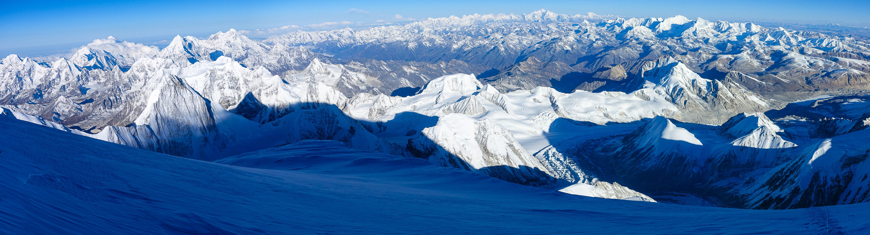 The Himalayas from the summit of Mount Everest.